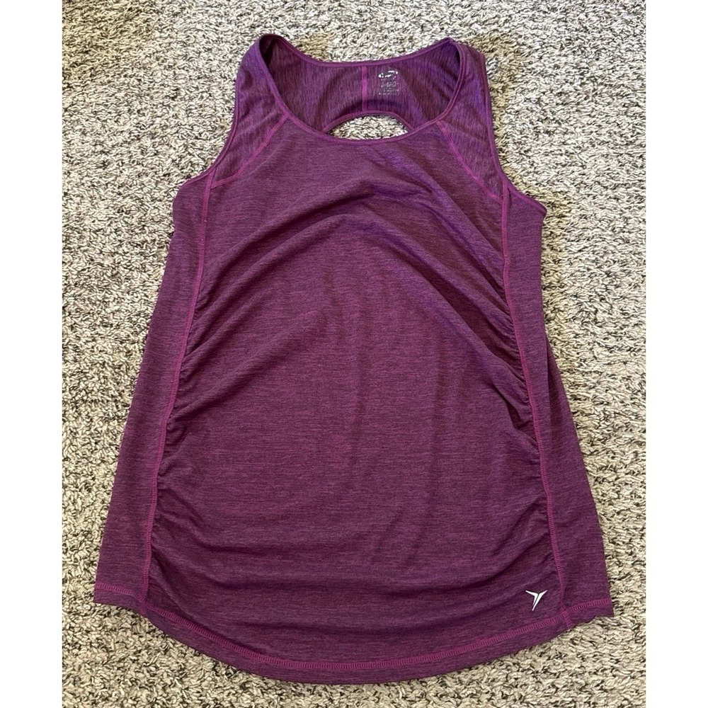 Old Navy Women's Purple Flowform Cutout-Back Tank Top Size Large